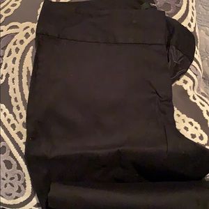 Tahari black linen wide leg pants